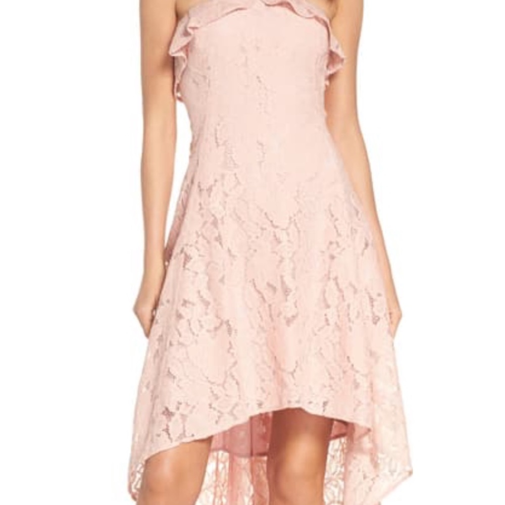 Strapless Lace Hi low dress